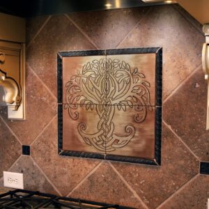 Set of 4 Handmade Celtic tiles