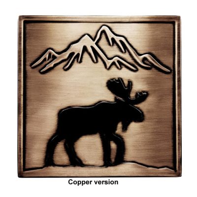 Moose and mountains copper tile