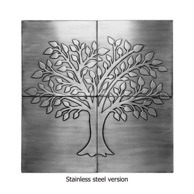 Tree of life - 4 stainless steel tiles
