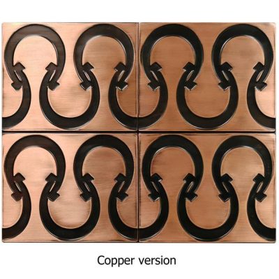 Horseshoe pattern copper tiles