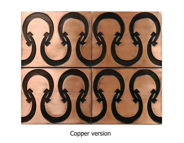 Horseshoe pattern copper tiles