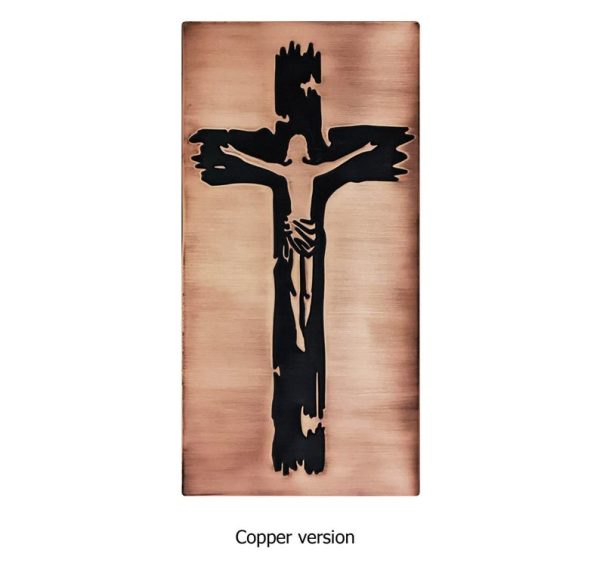 Jesus on the cross - copper tile
