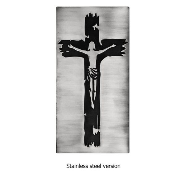 Jesus on the cross - stainless steel tile