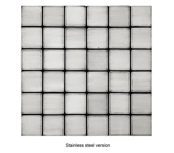 36 small handmade stainless steel tiles