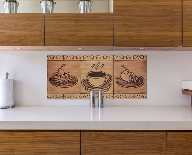 Cakes and coffee copper tiles