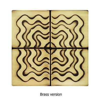 Set of 4 Handmade brass tiles