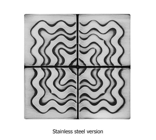 Set of 4 Handmade stainless steel tiles