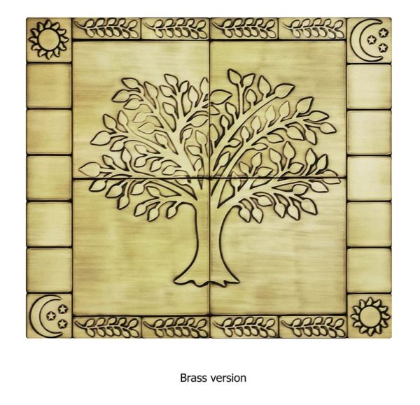 Tree of life with olive branches brass tiles