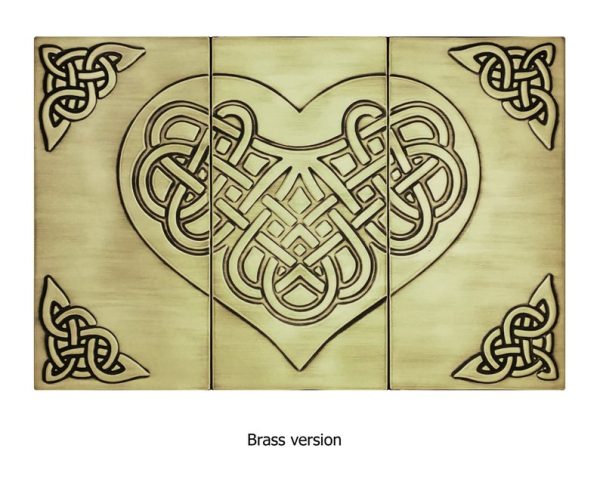 celtic heart brass tiles