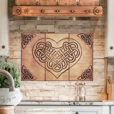 celtic heart on 3 tiles