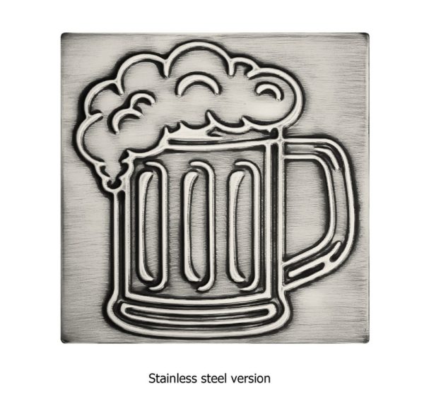 Beer mug stainless steel tile