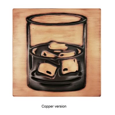 A glass of whiskey - handmade copper art