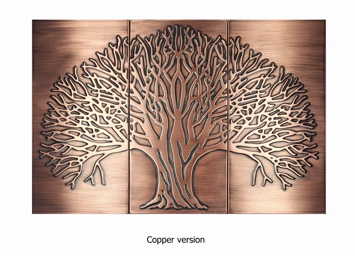 Tree of life copper backsplash