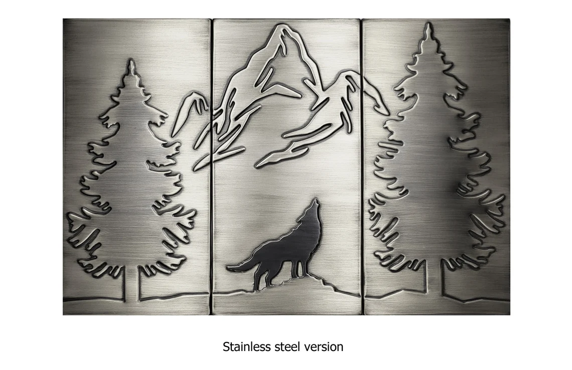Wolf-mountains stainless steel backsplash
