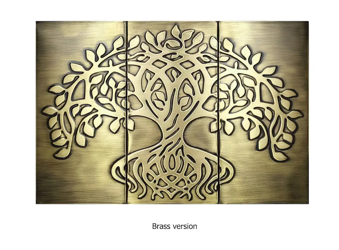 Celtic tree of life brass